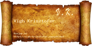 Vigh Krisztofer névjegykártya